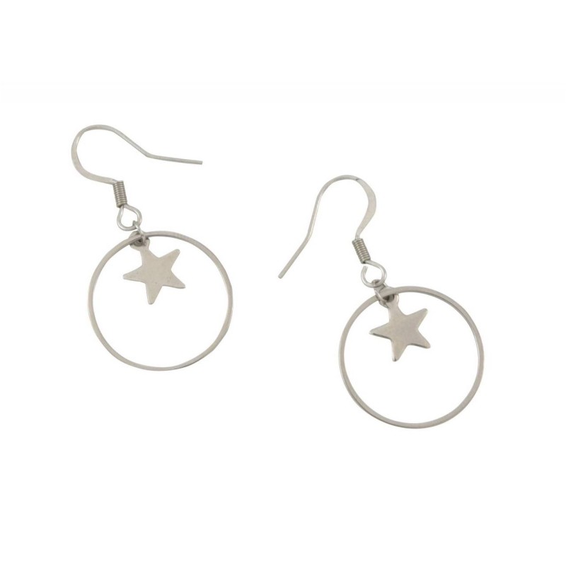 Kostibas 3013-817A, Σκουλαρίκια, Μοτίφ, Ατσάλι, ΤΕ, Ασημί 