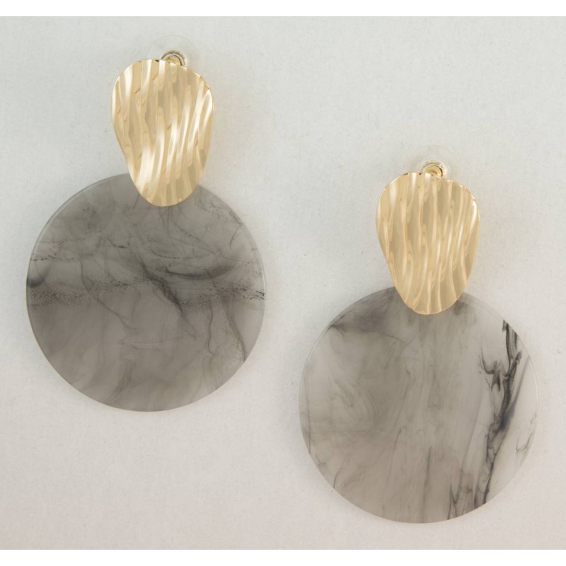 Kostibas 3012-902D, Σκουλαρίκια, Μοτίφ, Μεταλλικό, ΤΕ, Γκρι 