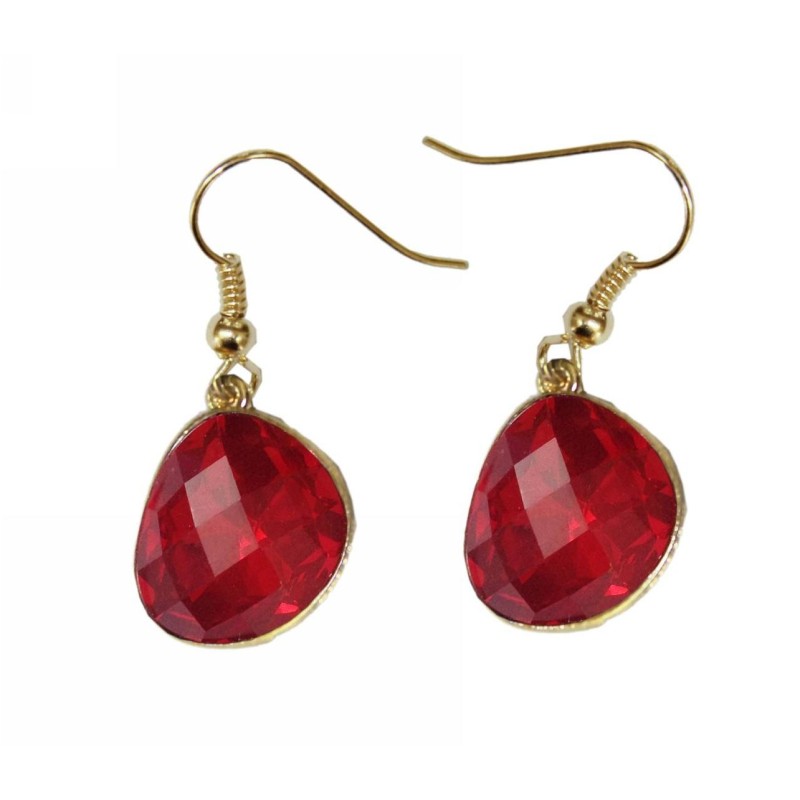 Kostibas 3012-542XU, Σκουλαρίκια, Ρητίνη, Κρύσταλλο, ΤΕ, Κόκκινο 