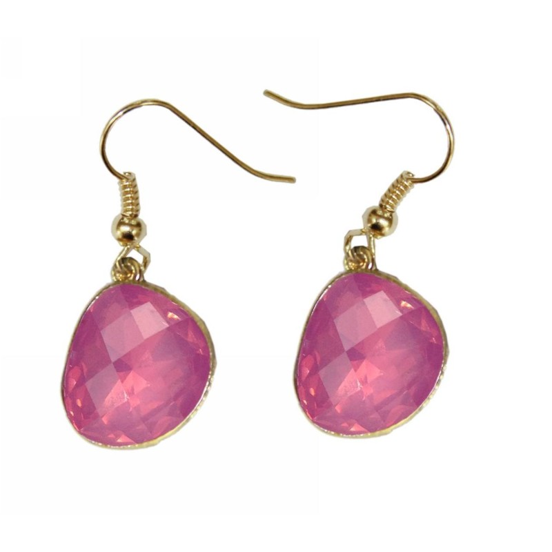 Kostibas 3012-542XF, Σκουλαρίκια, Ρητίνη, Κρύσταλλο, ΤΕ, Φούξια 