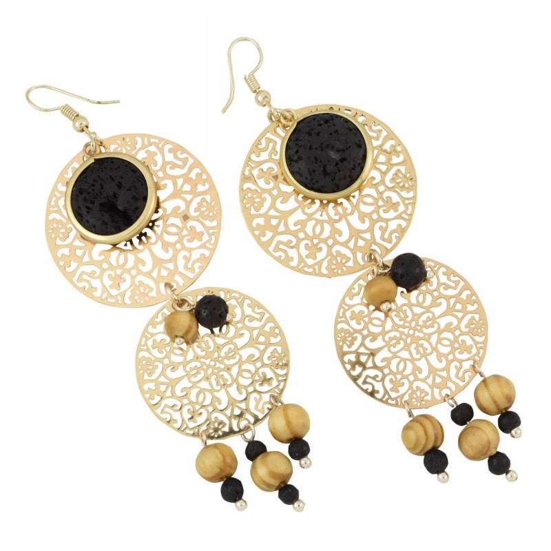 Kostibas 3014-660XA, Σκουλαρίκια, Φιλιγκράν, Πέτρα, ΤΕ, Μαύρο