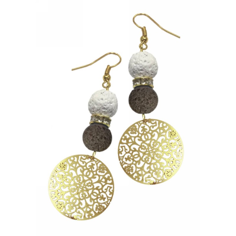 Kostibas 3014-626K, Σκουλαρίκια, Φιλιγκράν, Πέτρα, ΤΕ, Καφέ 