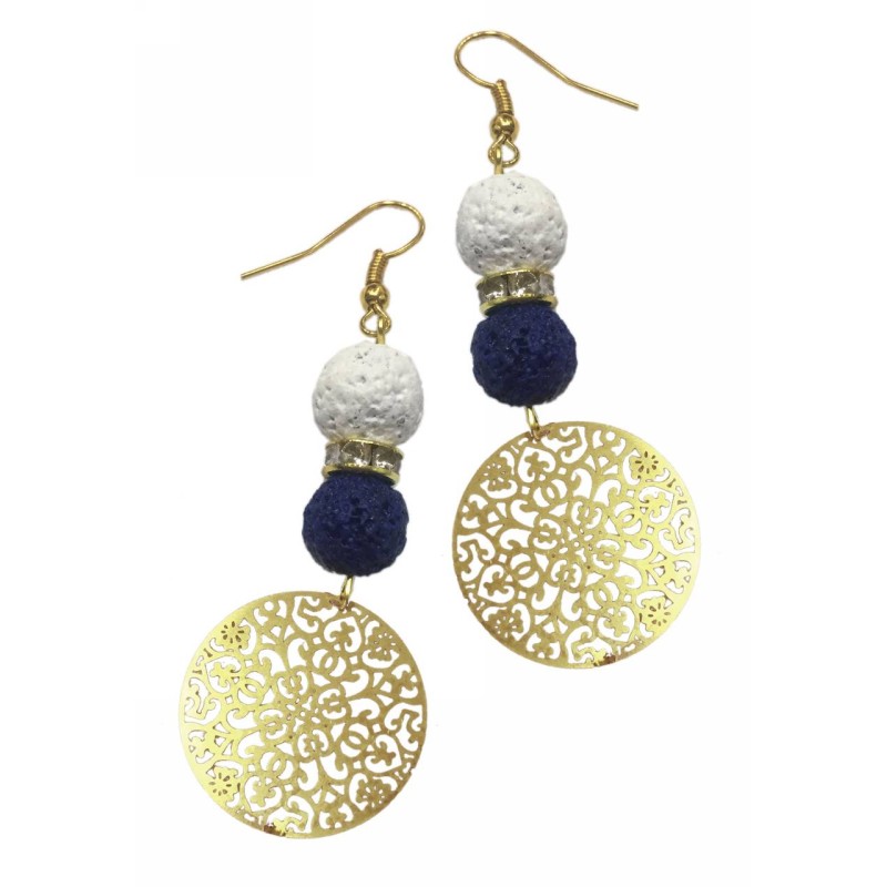 Kostibas 3014-626B, Σκουλαρίκια, Φιλιγκράν, Πέτρα, ΤΕ, Μπλε