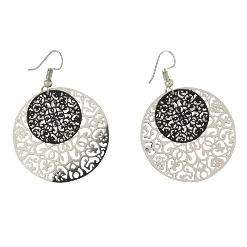 Kostibas 3012-619MX, Σκουλαρίκια, Φιλιγκράν, Μεταλλικό, ΤΕ, Μαύρο 