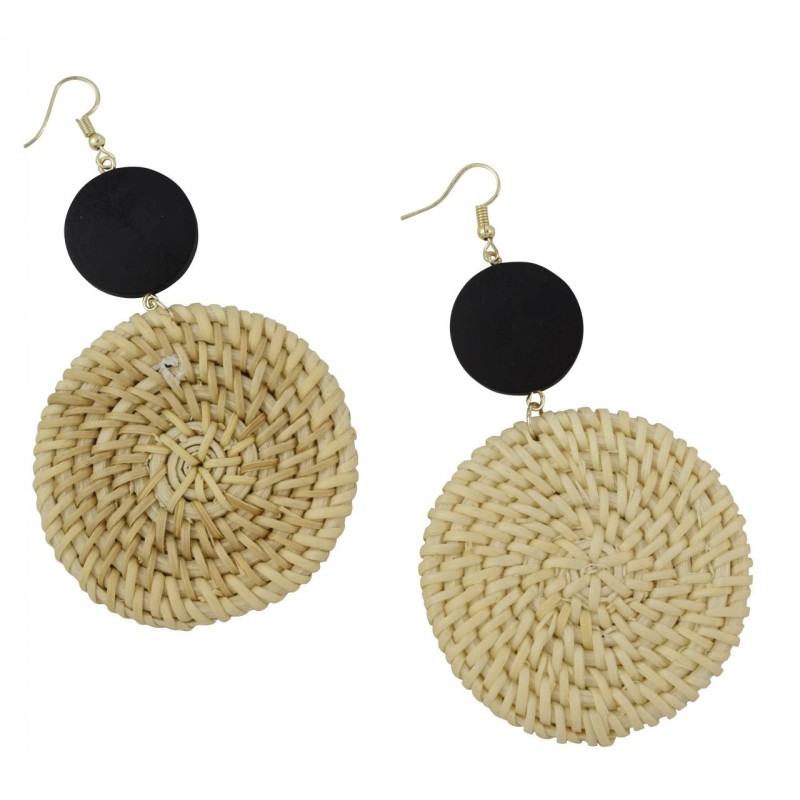 Kostibas 3018-803ME, Ψάθινο, Ξύλο, Εκρού 