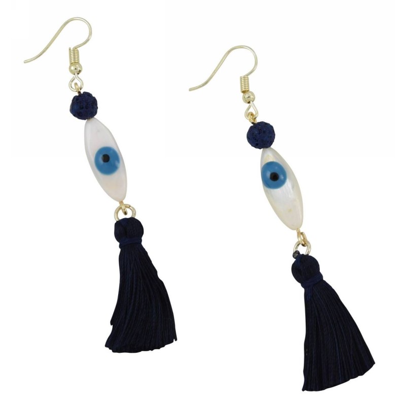 Kostibas 3015-815B, Σκουλαρίκια, Μεταλλικό, Πέτρα, Κοχύλι, ΤΕ, Μπλε