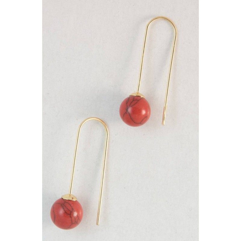 Kostibas 3014-888XE, Σκουλαρίκια, Πέτρα, Χαολίτης, ΤΕ, Κόκκινο
