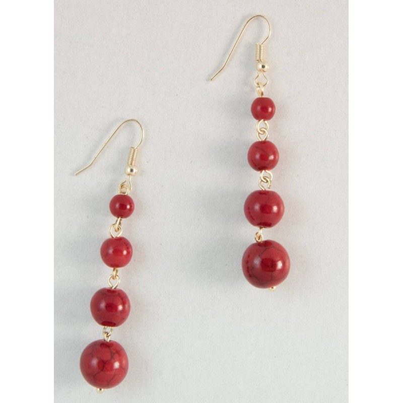 Kostibas 3014-885E, Σκουλαρίκια, Πέτρα, ΤΕ, Κόκκινο