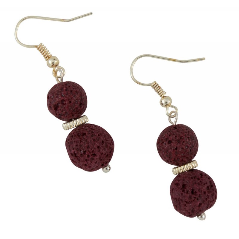 Kostibas 3014-681D, Σκουλαρίκια, Πέτρα, Μεταλλικό, ΤΕ, Μπορντό 