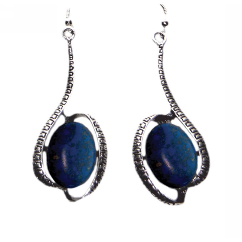 Kostibas 3014-201C, Σκουλαρίκια, Πέτρα, Μεταλλικό, ΤΕ, Μπλε 