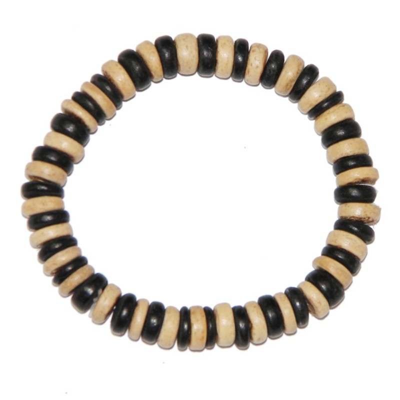 Kostibas 1518-040T, Βραχιόλι, Ξύλο, Coconut, Μπεζ, ΤΕ, Μαύρο