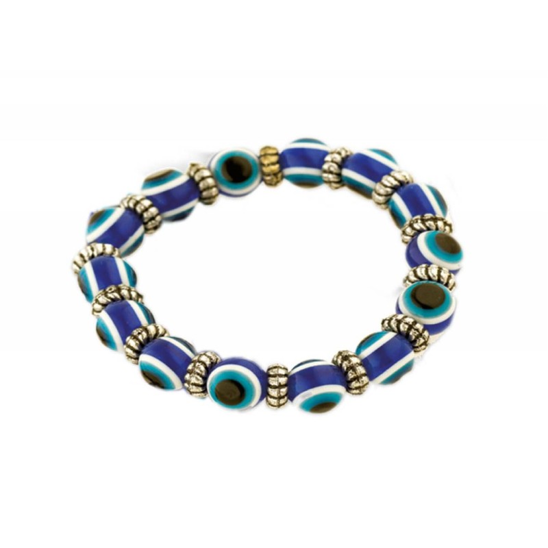 Kostibas 1529-003, Χάντρες, Ξύλο, Ματάκια, Μπλε 