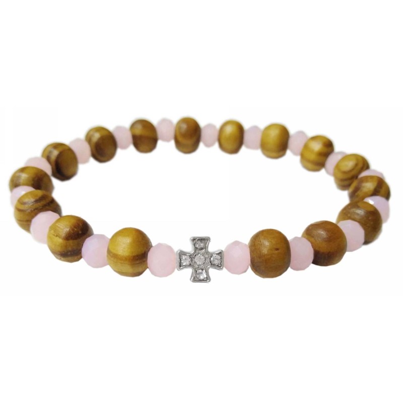 Kostibas 1559-713KR, Χάντρες, Ξύλο, Εκκλησιαστικό, ΤΕ, Ροζ