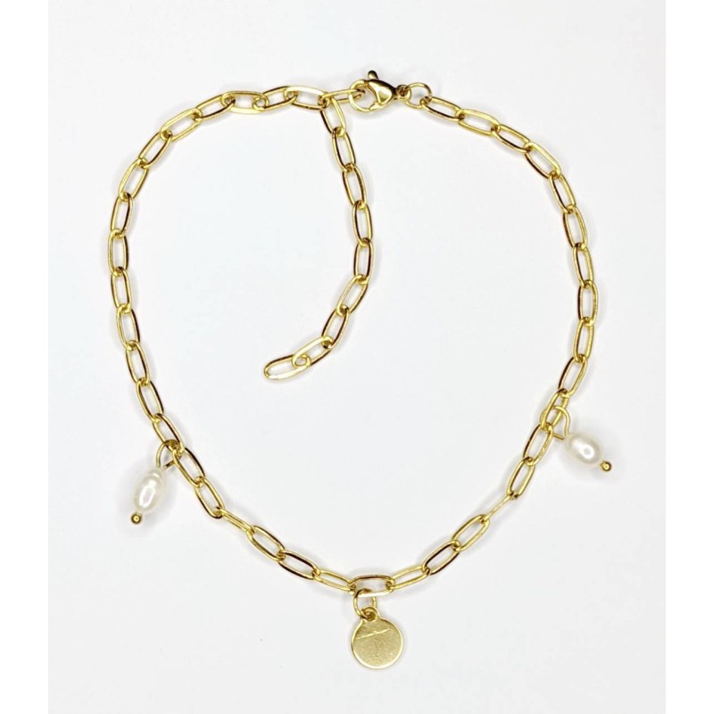 Kostibas 2013-892XL, Βραχιόλι Ποδιού, Ατσάλι, Χρυσό 