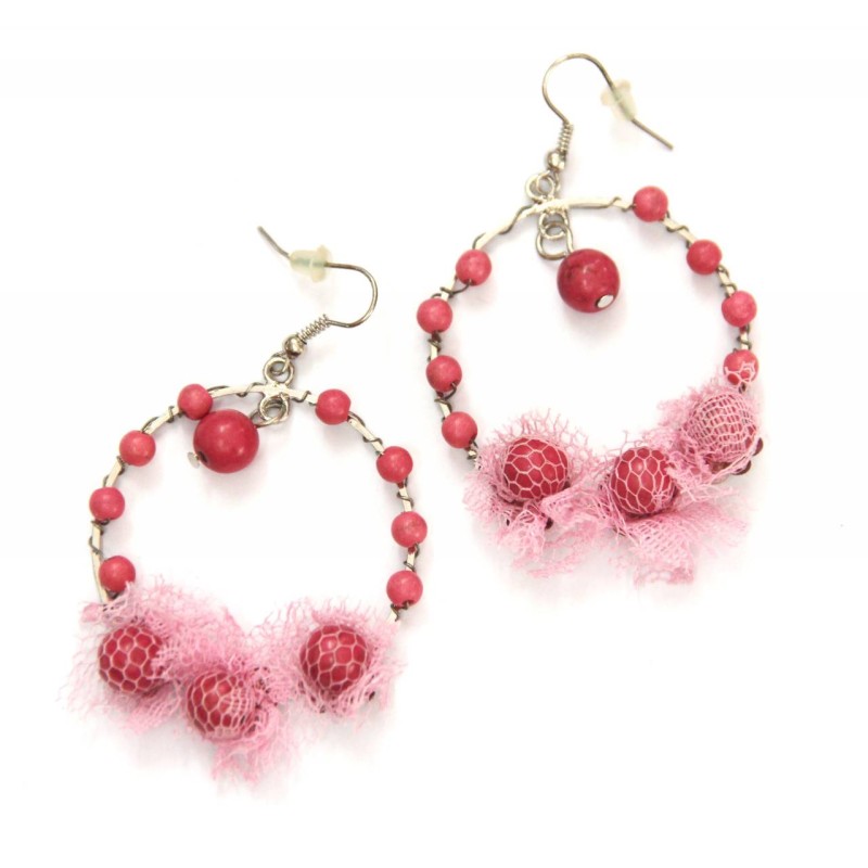 Kostibas 3114-201F, Μεταλλικό, Πέτρα, Κρίκοι, Φούξια