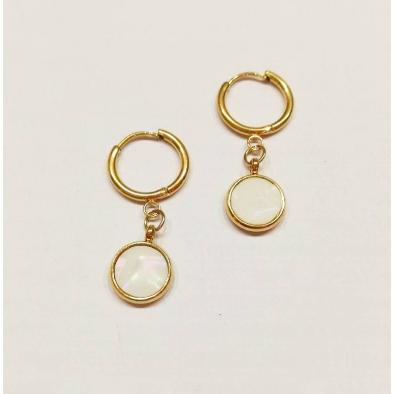 Kostibas 3113-713XL, Σκουλαρίκια, Κρίκοι, Ατσάλι, Χρυσό/Λευκό 