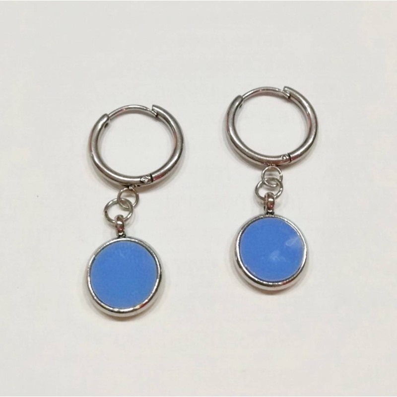 Kostibas 3113-713AB, Σκουλαρίκια, Κρίκοι, Ατσάλι, Ασημί/Τιρκουάζ 