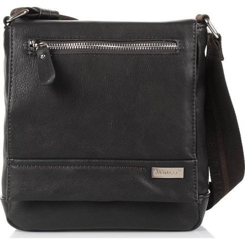 Bartuggi 118-201721L, Τσαντάκι Χιαστί, Δερματίνη, Μαύρο