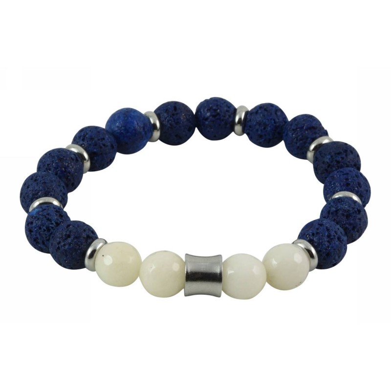 Kostibas 1550-803LB, Βραχιόλι Αντρικό, Πέτρα, Ατσάλι, ΤΕ, Μπλε 