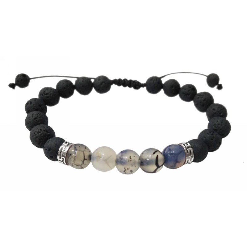 Kostibas 1550-090AG-L, Βραχιόλι Αντρικό, Πέτρα, ΤΕ, Γκρι