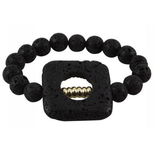 Kostibas 1514-814A, Πέτρα, Χάντρες, Μαύρο 