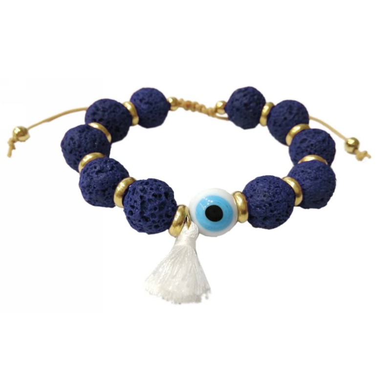 Kostibas 1514-718B, Βραχιόλι, Πέτρα, Μάτι, ΤΕ, Μπλε
