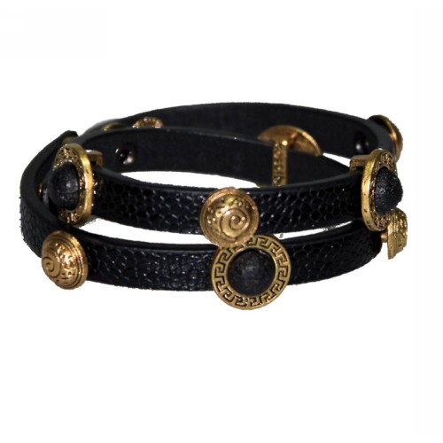 Kostibas 1514-421AX, Πέτρα, Δέρμα, Μαύρο 