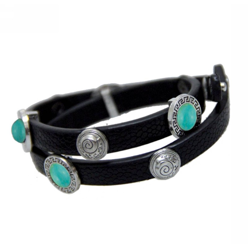 Kostibas 1514-421DA, Πέτρα, Δέρμα, Μαύρο 