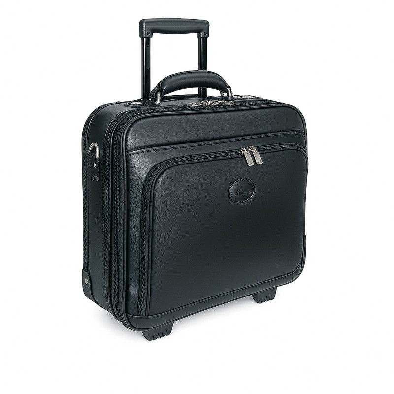 Bartuggi 008-304, Βαλίτσα Πιλότου, Δερμάτινο, Μαύρο