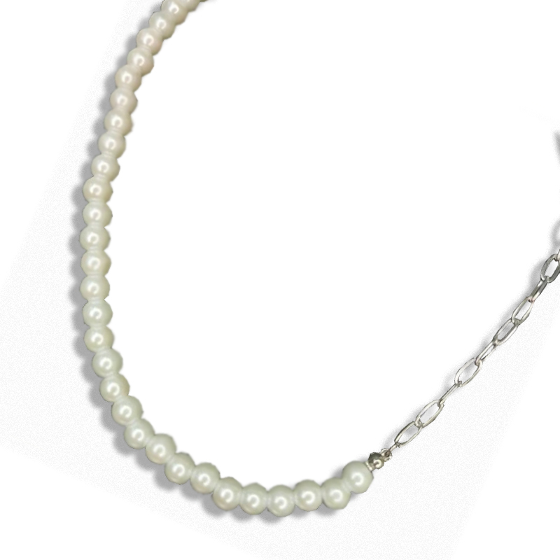 Kostibas 1013-906A, Ατσάλι, Αλυσίδα, Πέρλα, Λευκό