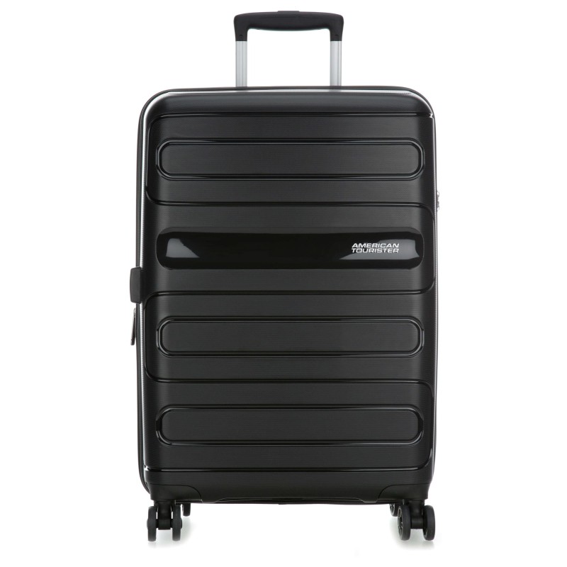 American Tourister 107527-1041 Sunside Spinner, Βαλίτσα Μεσαία, Σκληρή, ΑΤΑΝ, Μαύρο