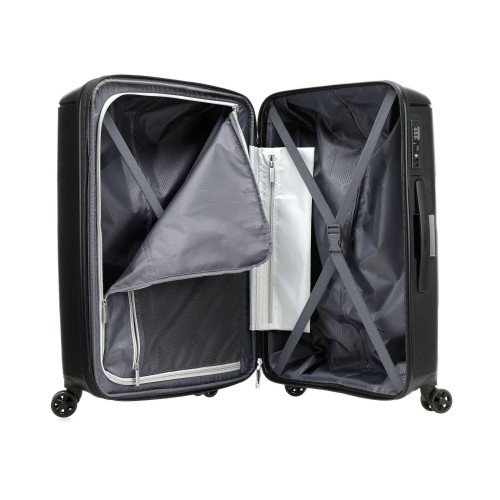 American Tourister 107527-1041 Sunside Spinner, Βαλίτσα Μεσαία, Σκληρή, ΑΤΑΝ, Μαύρο