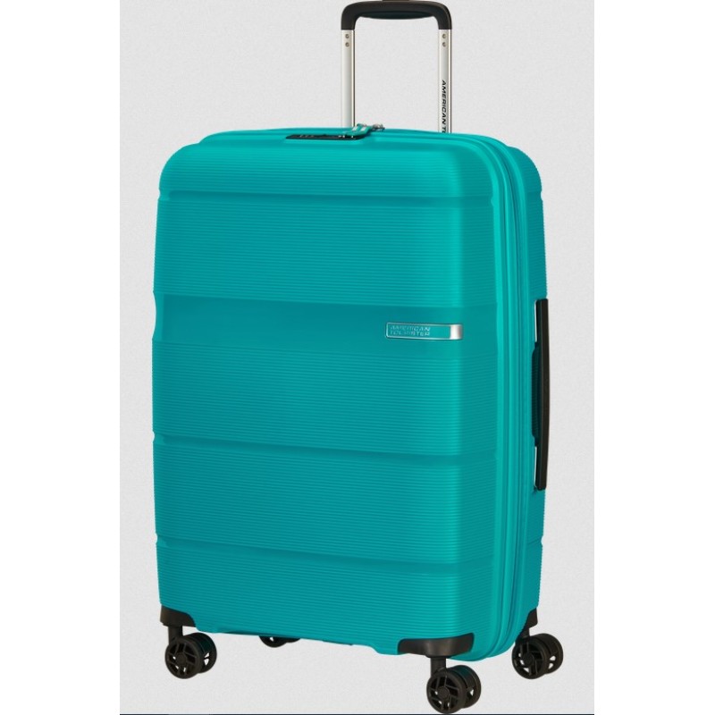 American Tourister 128454-1099 Linex , Βαλίτσα Μεσαία, Σκληρή,  ΑΤΑΝ, Γαλάζιο