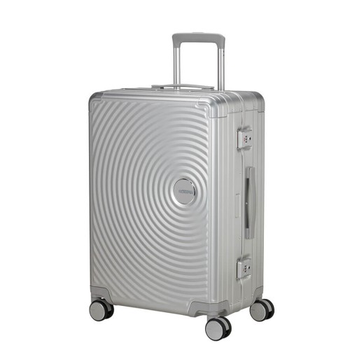 American Tourister 155710-1776 Soundbox Alu, Βαλίτσα Μεσαία, Αλουμίνιο, Ασημί