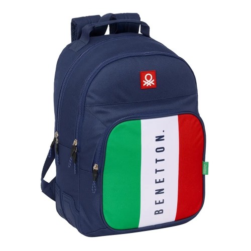 Benetton 612506773 Flag, Σχολική Τσάντα Δίχωρη ,Πολυεστέρας, Μπλε