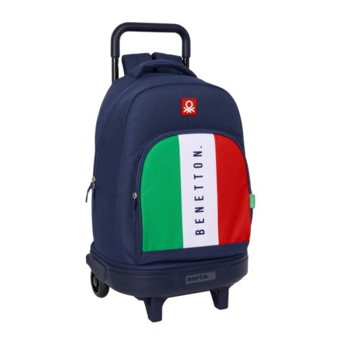 Benetton 612506918 Flag, Σχολική Τσάντα Τροχήλατη, Πολυεστέρας, Μπλε