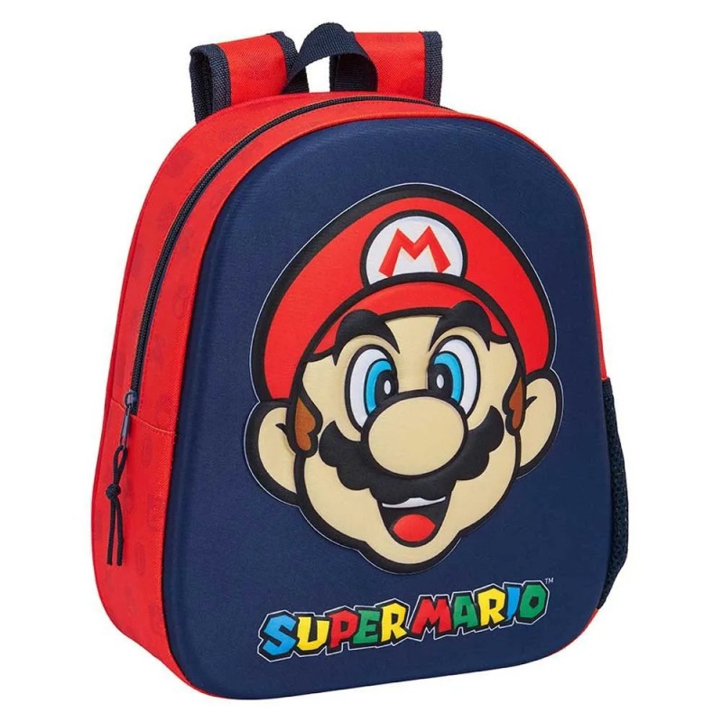 Safta 622477890 Super Mario, Σχολική Τσάντα Νηπιαγωγείου, Πολυεστέρας, Κόκκινο