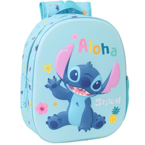 Safta 622554890 Stitch Aloha, Σχολική Τσάντα Νηπιαγωγείου, Πολυεστέρας, Γαλάζιο