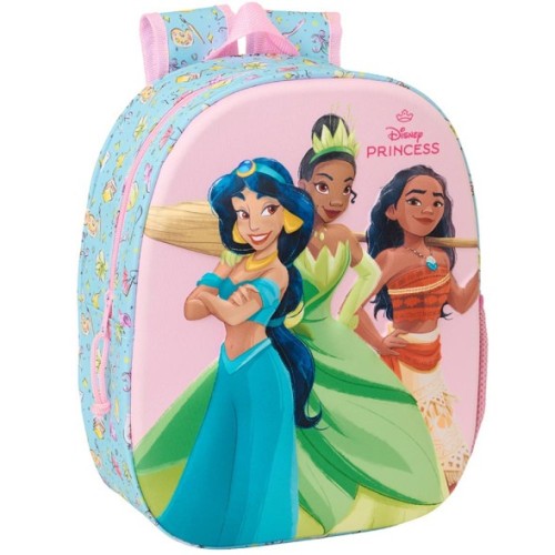 Safta 622564890 Disney Princesses, Σχολική Τσάντα Νηπιαγωγείου, Πολυεστέρας, Γαλάζιο