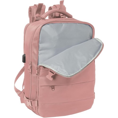 Safta 622597834, Σακίδιο Πλάτης, Laptop, Πολυεστέρας, Ροζ