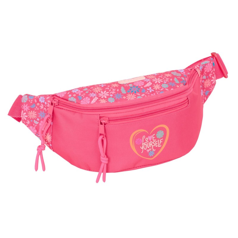 Safta 842529446 Love Yourself, Τσαντάκι Μέσης, Ύφασμα, Φούξια