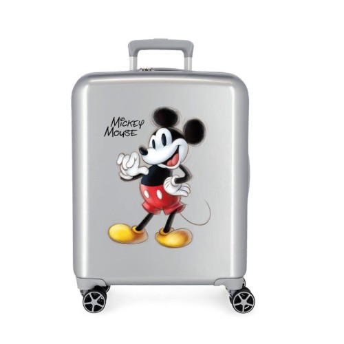 JoummaBags 8435692732632 Mickey Joyful, Βαλίτσα Μικρή-Καμπίνας, Σκληρή, ΑΤΑΝ, Ασημί
