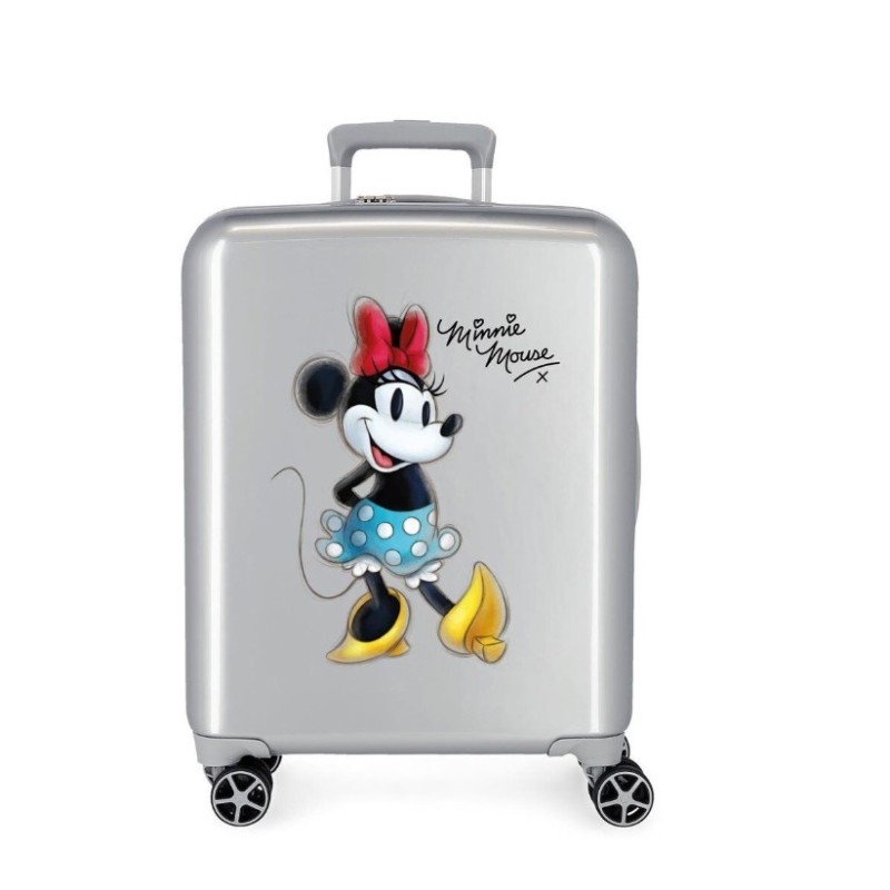 JoummaBags 8435692732649 Minnie Joyful, Βαλίτσα Μικρή-Καμπίνας, Σκληρή, ΑΤΑΝ, Ασημί