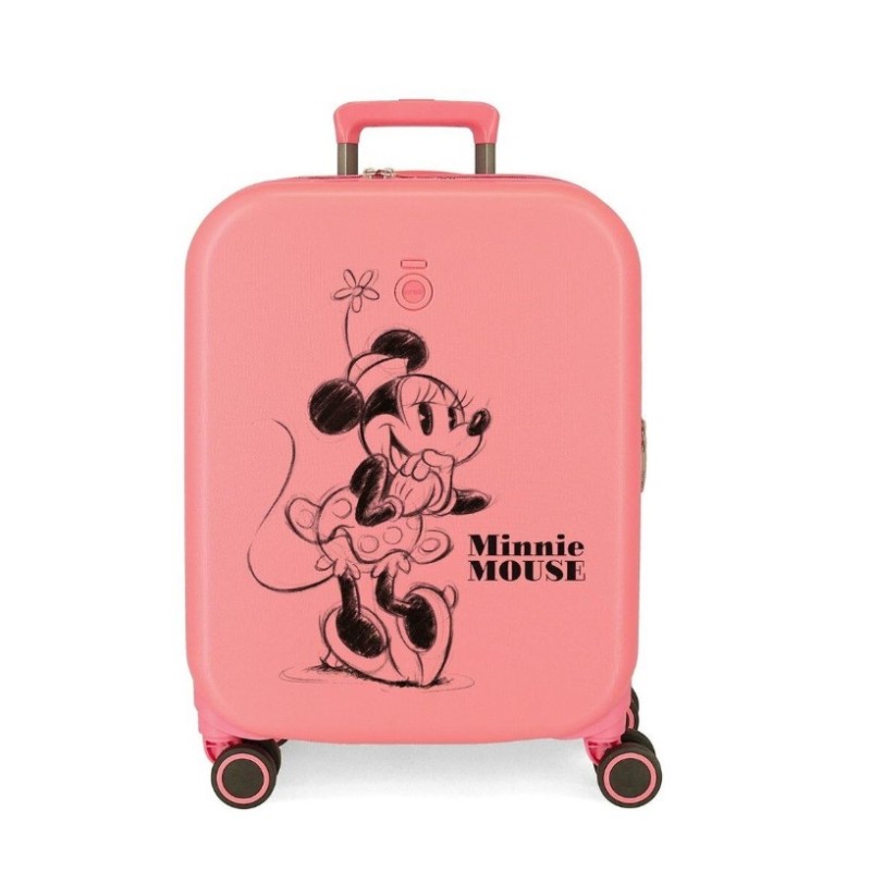 JoummaBags 8435692732854 Minnie Happiness, Βαλίτσα Μικρή-Καμπίνας, Σκληρή, ΑΤΑΝ, Ροζ