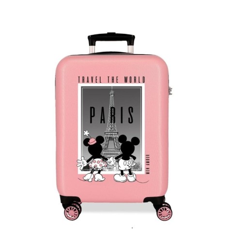 JoummaBags 8435692734162 Mickey Minnie Mouse Paris, Βαλίτσα Μικρή-Καμπίνας, Σκληρή, ΑΤΑΝ, Ροζ