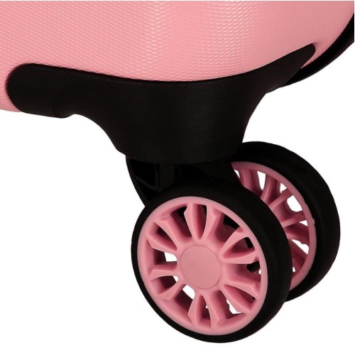 JoummaBags 8435692734162 Mickey Minnie Mouse Paris, Βαλίτσα Μικρή-Καμπίνας, Σκληρή, ΑΤΑΝ, Ροζ