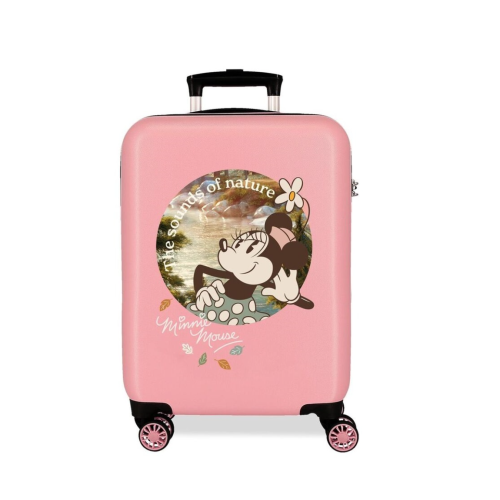 JoummaBags 8435692735114 Minnie Mouse Nature, Βαλίτσα Μικρή-Καμπίνας, Σκληρή, ΑΤΑΝ, Ροζ