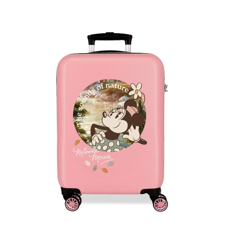 JoummaBags 8435692735114 Minnie Mouse Nature, Βαλίτσα Μικρή-Καμπίνας, Σκληρή, ΑΤΑΝ, Ροζ