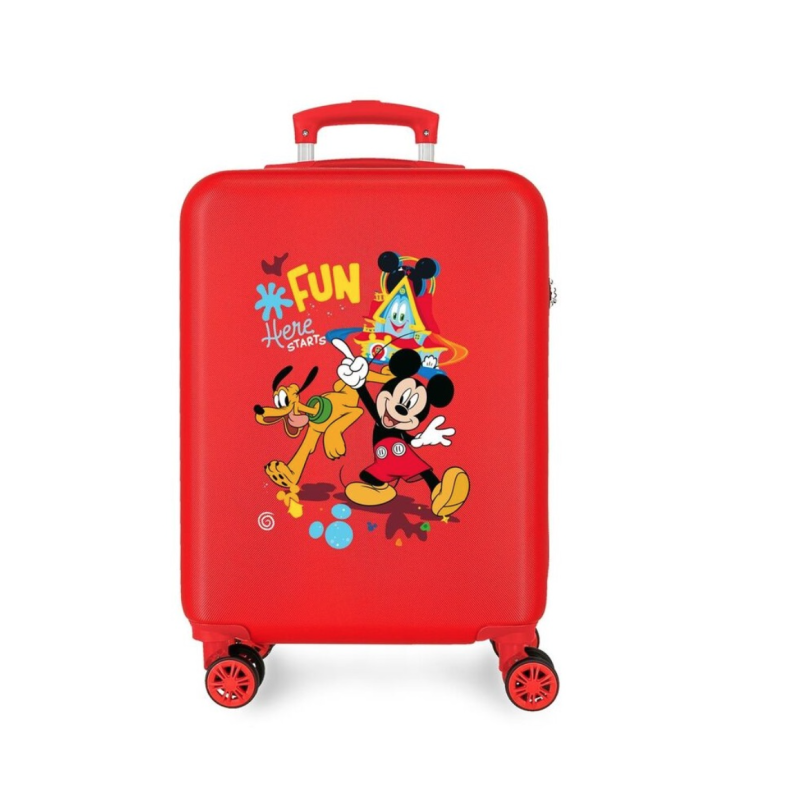 JoummaBags 8435692741955 Mickey Here Stars, Βαλίτσα Μικρή-Καμπίνας, Σκληρή, ΑΤΑΝ, Κόκκινο
