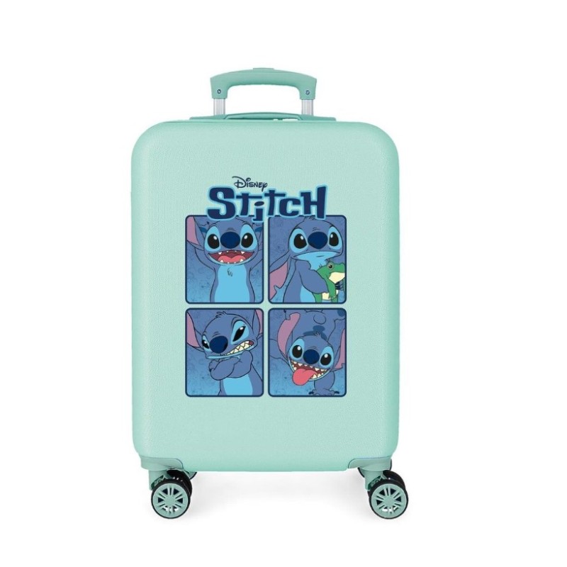 JoummaBags 8435692742235 Stitch Faces, Βαλίτσα Μικρή-Καμπίνας, Σκληρή, ΑΤΑΝ, Γαλάζιο